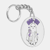 Boo-Jee Schattigee Halloween Ghost met 40oz Tumble Sleutelhanger (Voorkant Links)