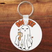 Boo-Jee Schattigee Halloween Ghost Met 40oz Tumble Sleutelhanger (Voorkant)
