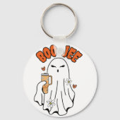 Boo-Jee Schattigee Halloween Ghost Met 40oz Tumble Sleutelhanger (Achterkant)