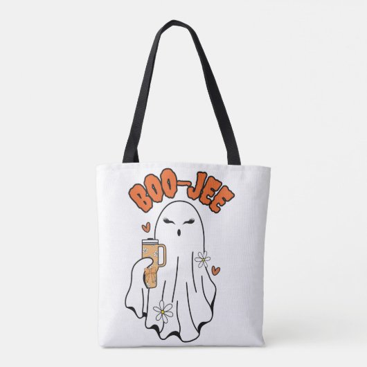 Boo-Jee Schattigee Halloween Ghost Met 40oz Tumble Tote Bag (Achterkant)