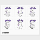 Boo-Jee Schattigee Halloween Ghost met 40oz Tumble Vierkante Sticker (Vel)