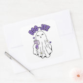 Boo-Jee Schattigee Halloween Ghost met 40oz Tumble Vierkante Sticker (Envelop)