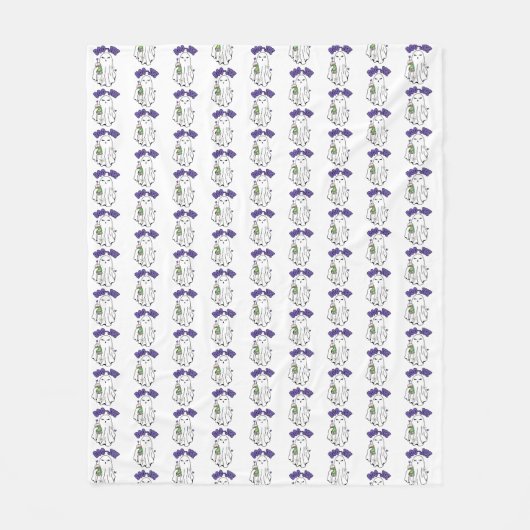 Boo-Jee Schattigee Halloween Ghost met ijskoffie Fleece Deken (Voorkant)