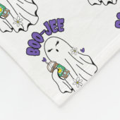 Boo-Jee Schattigee Halloween Ghost met ijskoffie Fleece Deken (Hoek)