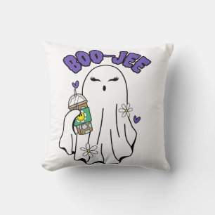 Boo-Jee Schattigee Halloween Ghost met ijskoffie Kussen