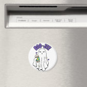 Boo-Jee Schattigee Halloween Ghost met ijskoffie Magneet (Insitu (Vaatwasser))