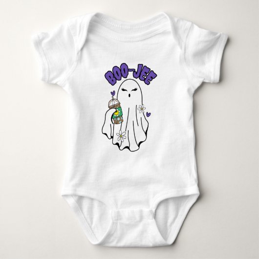 Boo-Jee Schattigee Halloween Ghost met ijskoffie Romper (Voorkant)