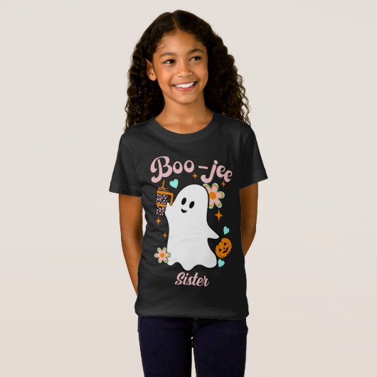 Boo-Jee Sister | Retro Ghost T-shirt (Voorkant volledig)