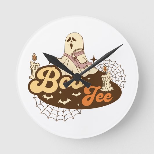 Boo-Jee spook Halloween grappig Ronde Klok (Voorkant)