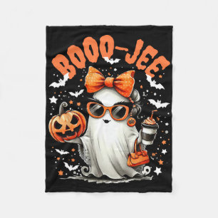 Boo-jee Trick or treat Spooky Ghost Jack O Lantern Fleece Deken