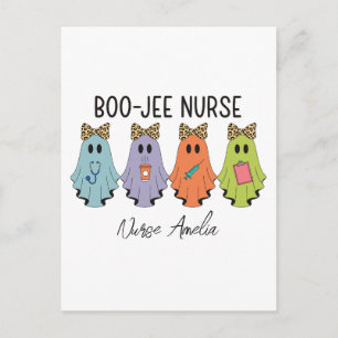 Boo-Jee Verpleegster Halloween Geest Gepersonalise Briefkaart