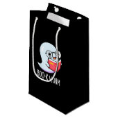 Boo-k Worm Funny Bookworm Ghost Pun Dark BG Klein Cadeauzakje (Voorkant Gekanteld)