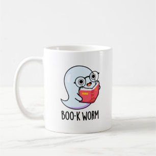 Boo-k Worm Funny Halloween Bookworm Ghost Pun Koffiemok