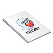 Boo-k Worm Funny Halloween Bookworm Ghost Pun Notitieboek (Rechterzijde)