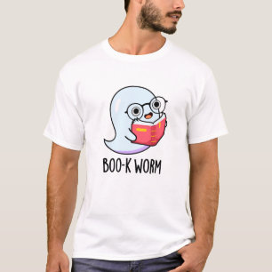 Boo-k Worm Funny Halloween Bookworm Ghost Pun T-shirt
