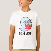 Boo-k Worm Funny Halloween Bookworm Ghost Pun T-shirt (Voorkant)