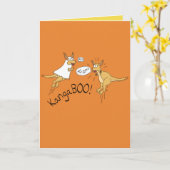 BOO Kangaroo - Funny Halloween Wenskaart Kaart (Gele Bloem)