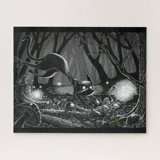 Boo Kat Chases a Fairy Jigzaag Puzzle Legpuzzel (Horizontaal)