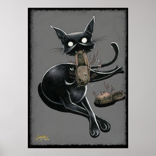 Boo Kat Eats Slippers Poster (Voorkant)