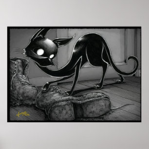 Boo Kat geeft een Poster voor opstarten