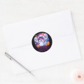 Boo kat geest  ronde sticker (Envelop)