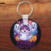 Boo kat geest  sleutelhanger (Voorkant)