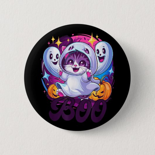 Boo kat geesten ronde button 5,7 cm (Voorkant)