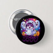 Boo kat geesten ronde button 5,7 cm (Voorkant /achterkant)