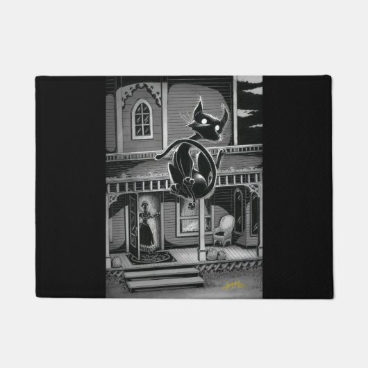 Boo Kat Goes Flying Doormat Deurmat (Voorkant)