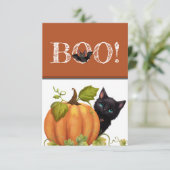 Boo Kat Halloween Plat Kaart (Staand voorkant)