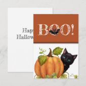 Boo Kat Halloween Plat Kaart (Voorkant / Achterkant)