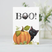 Boo Kat Halloween Vlakke Kaart (Staand voorkant)