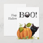 Boo Kat Halloween Vlakke Kaart (Voorkant / Achterkant)