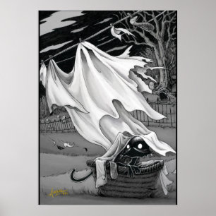 Boo-Kat helpt bij Poster wasgoed