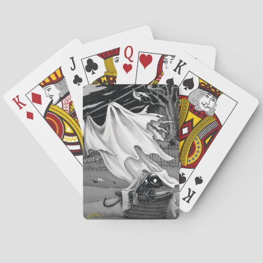 Boo-Kat helpt u bij het afspelen van wasgoed Pokerkaarten (Achterkant)