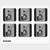 Boo Kat hoort de muziek Vierkante Sticker (Vel)