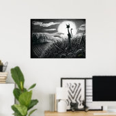 Boo-Kat in het Poster Moonlight (Thuiskantoor)