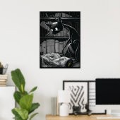 Boo Kat leest dun Poster (Thuiskantoor)