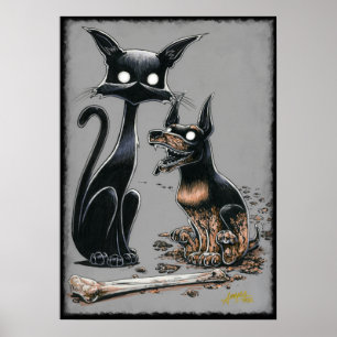Boo Kat maakt een Poster van Boeddy