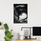 Boo Kat met een duizelig Poster (Thuiskantoor)
