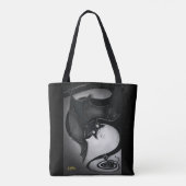 Boo Kat met een duizelige bat Canvas tas (Achterkant)
