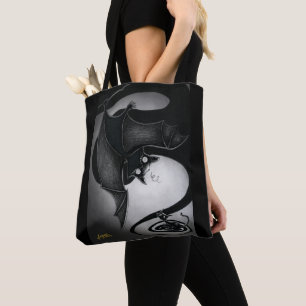 Boo Kat met een duizelige bat Canvas tas