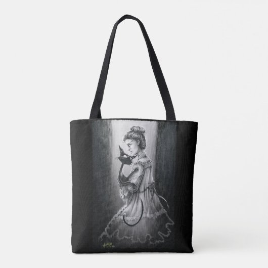 Boo Kat met haar Ghost Canvas tas (Achterkant)