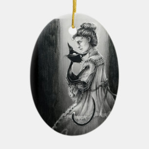 Boo Kat met haar Ghost Ceramic Ornament