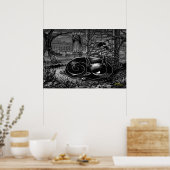 Boo Kat Naps in een begraafplaats Poster (Keuken)
