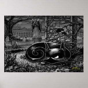 Boo Kat Naps in een begraafplaats Poster