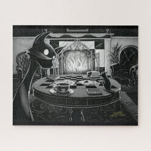 Boo Kat Plays Kaarten Jigzaag Puzzle Legpuzzel (Horizontaal)