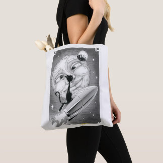 Boo Kat Rockets naar de maan Canvas tas