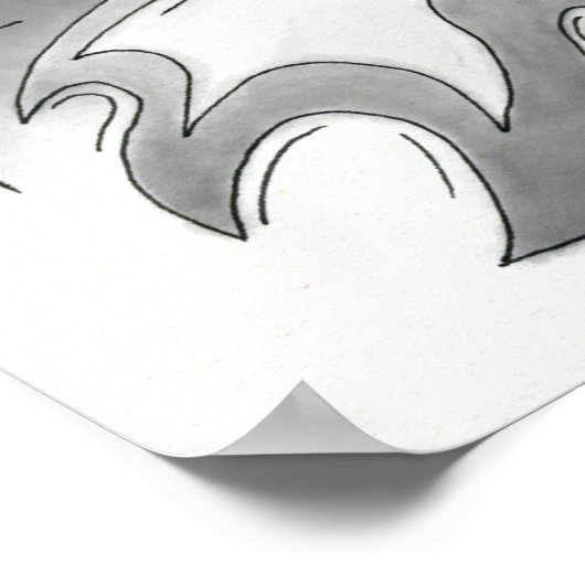 Boo Kat Rockets naar het maan Poster (Hoek)