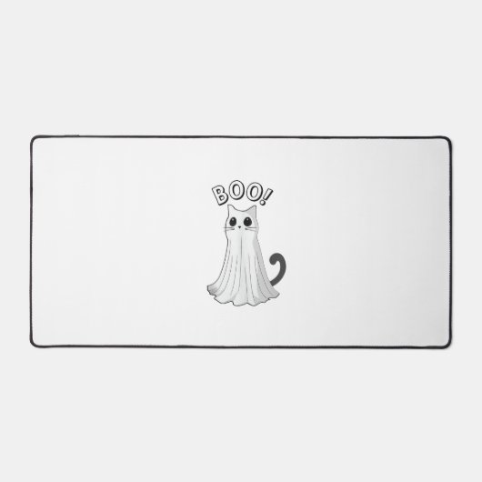 Boo Kat Schattige Ghost Cat Halloween Spooky Kitte Bureaumat (Voorkant)